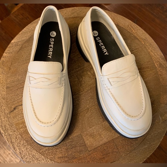 NEW! Sperry Highland White Platform Loafer Slip On Shoe - SZ 6.5 - Picture 9 of 13